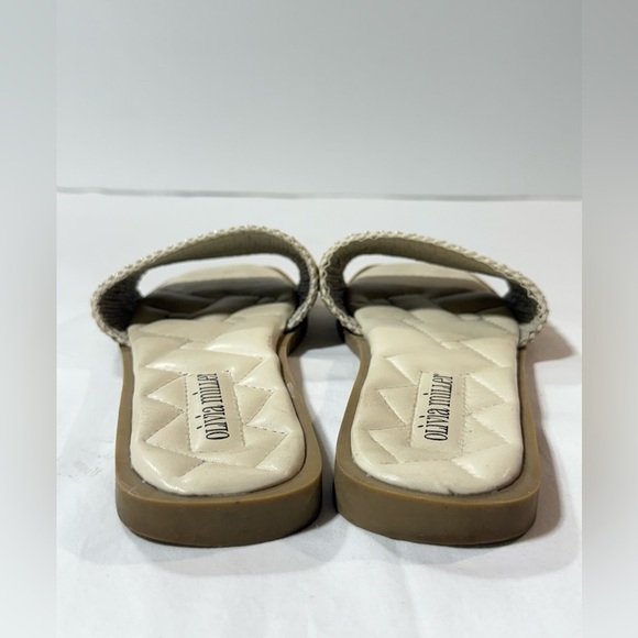 OLIVIA MILLER Beige gold studded Slide Sandals size 9 - Picture 6 of 8